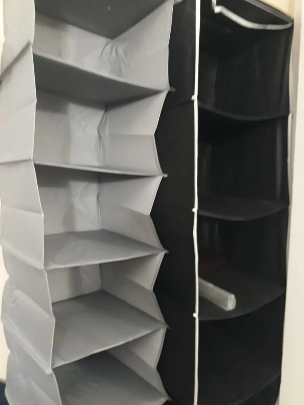 Hanging Closet Shelf Organizer - Gray & Black